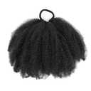 Kid's Summer 1Pack Afro Puff Bun 4A/4B/4C Afro Kinky Curly Coily Natural Hairstyle For Black Women Synthetic Short Hair Extension Ponytail (Natural Black, Afro-8inch) 
