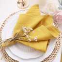 Dinner Cloth Napkins Bulk,100% Soft Spring Cotton Linen Napkins,Washable Easter Napkins with Hemmed Edges for Wedding Decorations,16*16 (Set of 12, Mustard Yellow)