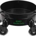 Bucket Dolly with Wheels,Heavy-Duty 360Rolling Car Wash Bucket Dolly with 5 Wheels and 2 Locking Casters Compatible with 4, 5 and 6 Gallon Buckets (Black, 3''Casters Roller Wheels)