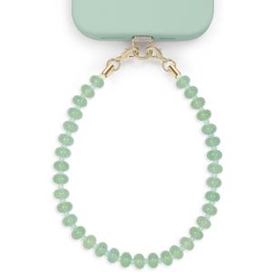 Posadina Natural Stone Phone Charm, Beaded Healing Phone Wrist Strap, Handmade Cellphone Chain Lanyard with Tether Tab (Green Aventurine)