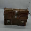 Handmade Pirate Treasure Chest with Lock and Keys - 16 x 12 Inch Vintage Wooden Storage Trunk with Hinged Lid - Antique Storage Decorative Box Made of Strong and Durable Mango Wood (Brown)