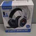 Ozeino 2.4GHz Wireless Gaming Headset for PC, Ps5, Ps4 - Lossless Audio USB & Type-C Ultra Stable Gaming Headphones with Flip Microphone, 40-Hr Battery Gamer Headset for Switch, Laptop, Mobile, Mac (Black and White)