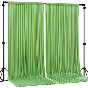 Sage Green Backdrop Curtain 2 Panels-Wrinkle-Free Champagne Curtains Polyester Photography Drapes for Baby Shower Birthday Party Photo Background Backdrop Stand- 8 X10FT (Sage Green)