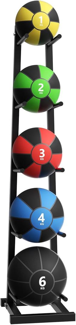 AQQHSAIN Medicine Ball Rack Adjustable Ball Tree 5-Layer Storage Exercise Holder for Strength Training