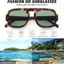 YDAOWKN Retro Square Aviator Sunglasses for Women Men Trendy Flat Top Sun Glasses UV Protection Vintage Shades (Black)