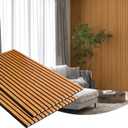 Gaahing 2 Pack Wood Finish Accent Wall Panels, 3D Slat Acoustic Paneling for Recording Studio, Office, Living Room Interior Decoration (Natural Walnut, 48"L x 24"W)