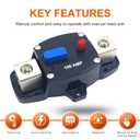Erayco 100 Amp Circuit Breaker with Manual Reset, 12-48 Volt DC, 0-8 Gauge Trolling Motor Car Stereo Audio Inline Fuse Block Holders Inverter for Automotive Rv Marine Boat (100A)