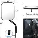 Mirrors Doors Off Compatible with Jeep Wrangler JK CJ JL & Unlimited - Door Hinge Side Mirrors for Jeep - 2 Pack 5.5 x 7.5 inches Side Rear View Mirrors for Doors Off Driving