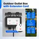 Outdoor Outlet Box with 16.4Ft Extension Cord, NEMA 5-15R, STW 14 AWG, IP66 Waterproof Power Outlet Extender with On/Off Switch & LED Indicator for Garden Yards& Outdoor Activity