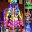 7.5ft Height Christmas Outdoor Tree Light - 336 LED Waterproof Artificial Christmas Decoration Lighted Outdoor Display with Remote Control+ Multi Mode+Memory+Timer Function (RGB)
