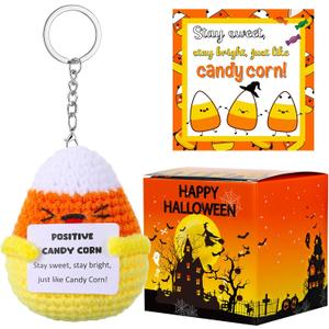 Christmas Stocking Stuffers Adopt Crochet Candy Corn Knitting Doll Gift with Gift Box Positive Card for Women