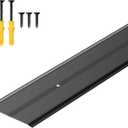 Raytano 36"L2.4"W 0.1"H Flat Profile Aluminum Floor Transition Strip, Metal Door Threshold for Carpet Wood Tile Vinyl Flooring Gaps, Indoor and Outdoor Doorway Decoration Protector(Black,1pcs)