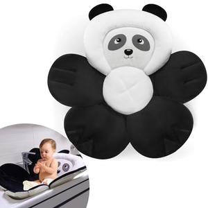PandaEar Baby Bath Pad for Infant Newborn | Bath Seat Soft Panda Cushion Mat for Sink Bathtub Essentials Shower Gift (Black)