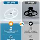 VOLISUN Low Profile Ceiling Fan with Lights and Remote, 24in Modern Ceiling Fans Flush Mount, 3000K-6500K Dimmable Bladeless LED Fan Light, White Fandelier Ceiling Fans with Lights for Bedroom