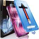 MAGIC JOHN 2 Pack for iPhone 16 Plus 6.7 inch Tempered Glass Screen Protector, Auto Dust-Elimination, Bubble Free, Easy Installation, HD Clear