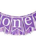 1st Highchair Banner Birthday Girl - NO DIY Butterfly First Birthday Party Decor Fairy Purple Butterfly First Birthdays Highchair Banner Spring One Year Old Highchair Garland Decor for Photo Props