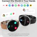 Smart Watches for Men/Women,1.27" HD Fitness Watch Answer/Make Call, Heart Rate/Sleep/SpO2Round Smart Watch for iPhone/Samsung/Android,IP68 Waterproof110+ Sport Mode-Black(2 Bands)