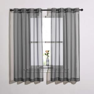 NICETOWN Transparent Sheer Curtains Panels - Voile Window Curtain Drapes with Grommet for Bedroom & Kitchen & Dining Room (54" W x 63" L, Dark Grey, 2 Panels)