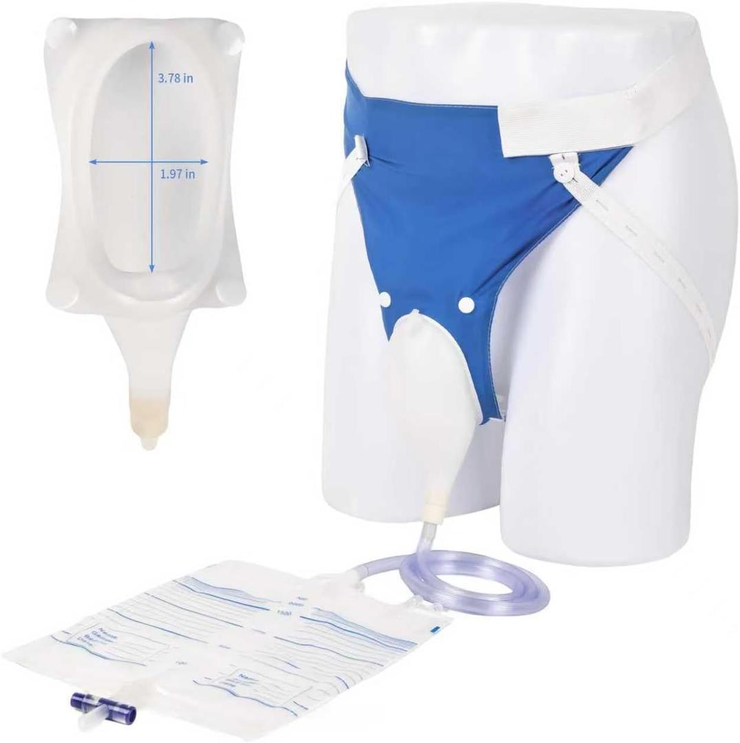 2026 Upgraded Urine Collection Bag Reusable Condom Catheters with 1000ml & 2000ml Drainage Bags, Portable Wearable Urinary Drainage System for Elderly Men