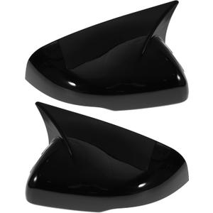 Motoforti 1 Pair ABS Left Right Side Mirror Cover Cap Replacement Gloss Black for Kia Sorento 2021-2025 Ox Horn with Turn Signal Light Mirror Guard Cover