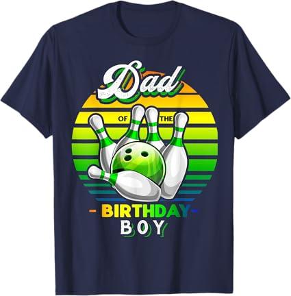 Dad of the Birthday Boy Matching Family Bowling Birthday T-Shirt, S