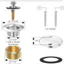 Universal All Metal Lift & Turn Black Bathtub Drain Kit with Fine/Coarse Thread Conversion Twist Trim Kit Assembly,Chrome Polished Tub Drain and Overflow Kit with 2-Hole Overflow Faceplate