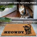 MAINEVENT Meowdy Doormat 30x17 Inch, Cat Front Door Mat for Covered Outdoor Area, Black Cat Welcome Mats for Front Door Gift, Coir Outdoor Doormat