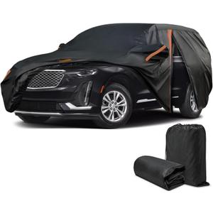 Car Cover for Cadillac XT6 2020-2025, SUV Full Car Cover Waterproof All Weather for Automobiles, Outdoor Sun Rain UV Snow Dust Protection, Custom Fit with Driver Door Zipper and Reflective Strips