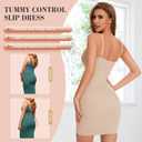 Shapewear Slip Dress for Women Under Dress Full Slip Tummy Control Dress Slips Seamless Body Shaper Cami (Beige, S)