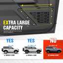 for Bronco Front Door Storage Pockets Box Compatible with 2021 2022 2023 2024 2025 2026 Ford Bronco, Side Door Organizer Interior Storage Expansion Molle Panels Cup Holder Accessories(2 PCS)