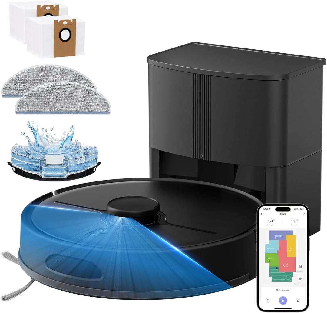 Robot Vacuum and Mop, 8000Pa, Up to 70-Day Self-Emptying Station
