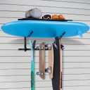 Multipurpose Skateboard Rack  Vertical Water Ski Wall Mount, Multi-Purpose Sports Gear Rack for Longboards, Paddleboards, Wakeboards & Surfboards  Watersports Storage Organizer  46x16x14 Inches