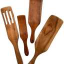 SHAFA IMPEX Spurtle Wooden Kitchen Utensil Set, Acacia Spurtle Kitchen Sets Non-Stick Wooden Cooking Utensils Wooden Spatula Slotted Spurtle Spatula Sets For Stirring (4-Piece)