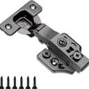 4 Pack Full Overlay Soft Close Cabinet Hinges 105 Frameless 3 Way Adjustable Soft Close Hinges for Cabinet Doors Kitchen Cabinet Door Hinges with Screws Black Nickel