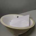 Sarlai Oval Vessel Undermount Bathroom Sink - 18x15 Inch, White Ceramic, Modern Art Basin, 16.25"x13.25"x5.5" with Overflow