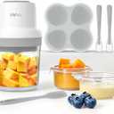 Baby Food Maker, HEYVALUE 13-in-1 Food Processor Set, Fruit, Vegatable, Meat, Baby Puree Blender with Baby Containers, Food Freezer Tray, Silicone Spoons, Spatula (Gray)