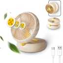 Table Fan, Rechargeable Remote Control Fan with Auto Oscillation 90 Foldable Ultra Quiet 4 Speeds Wind, Portable,Hang Hook, USB Wall Fan for Bedroom Office Kitchen