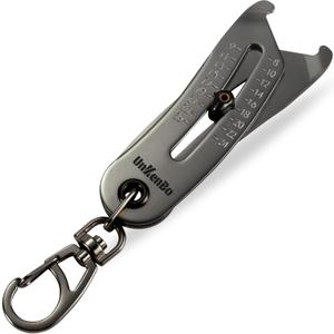 UNKENBO Bolt Size Finder Tool Keychain - Gauge Bolts & Nuts Head SAE 5/16 to 1" & Metric 8 to 25mm, Wrench & Socket Size Finder, Nut & Bolt Fasteners Measuring Tool Gifts for Men (Galaxy Silver)