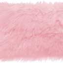 14x10 inches 1pcs Rectangle Faux Fur Plush Cushion, Area Rugs Fluffy Carpet Mini Small Size Fit,for Tabletop Photography,Home Decor,Product Display,Locker Accessories for Girls (Pink)