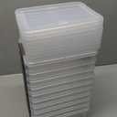 Citylife 1.3 QT 10 Pack Small Storage Bins Plastic Storage Container Stackable Box with Lids for Organizing, Clear White