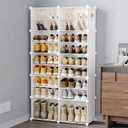 MAGINELS Shoe Rack Shoe Storage Cabinet Free Standing Plastic Shoe Shelves Organizer for Closet Hallway Bedroom Entryway (White, 2 by 10)