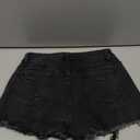 IWD Women's Jean Shorts Stretchy Mid Waisted Ripped Distressed Denim Shorts Raw Hem Skinny Jean Jorts, Small