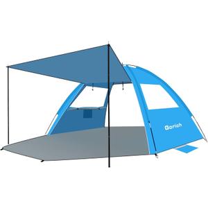 Gorich Beach Tent with Canopy - Easy Setup 5-6 Person Portable Sun Shelter, UPF 50+ UV Protection Sun Shade, Lightweight & Compact Beach Cabana for Family Travel