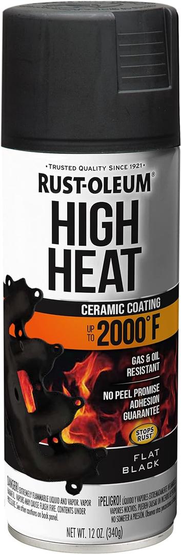 Rust-Oleum 248903 Automotive High Heat Spray Paint, 12 oz, Flat Black