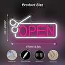 Open Neon Sign Pink White LED Sign USB Powered Neon Light up Signs for Wall Decor with Switch for Bar Salon Store Hotel Coffee Shop Club Business