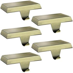 Palonu 2 Pcs Christmas Bronze Stocking Holders, Heavy Duty Mantle Hangers with Non-Slip Pad, Weighted Stocking Hooks Christmas Ornaments for Xmas Holiday Fireplace Shelf Window Decoration