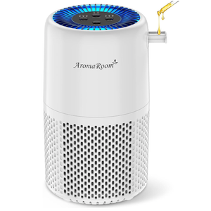 Air Purifier for Home Bedroom, AromaRoom H13 HEPA Air Filter For Smoke Pollen Dander Hair Smell Air Cleaner, 3in1 Filter with Sleep Mode, Quiet Air Cleaner For Pets, Home, Baby Room (White)