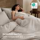 Bedsure Waffle Duvet Cover Queen - Pure Cotton Duvet Cover Linen Color, Space-Dyed for Enhanced Bedroom Aesthetics, PureWoven and Stylish All-Season, 3-Piece Bedding Set with Button Closure, 90"x90"