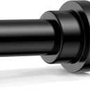 Shower Curtain Rod 31-76 Inch,7/8"Diameter Adjustable Spring Tension Curtain Rod No Drill,Matte Black Shower Tension Rod for Bathroom,Room Divider,Window,Anti-Rust Non-Slip 1-Pack