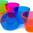 Party Essentials Hard Plastic 9-Ounce Party Cups/Old Fashioned Tumblers, 150-Count, Assorted Neon